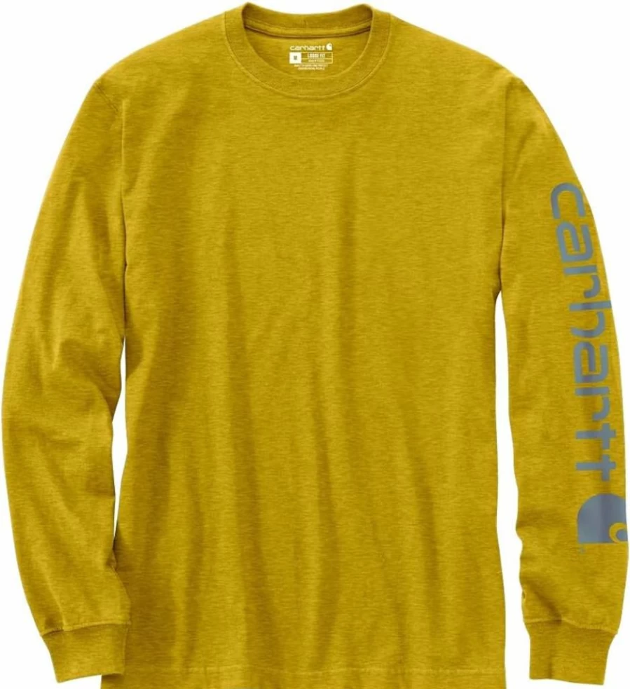 Carhartt Men's K231 Classic Fit Long Sleeve Logo Graphic T-Shirt for Work & Casual Wear