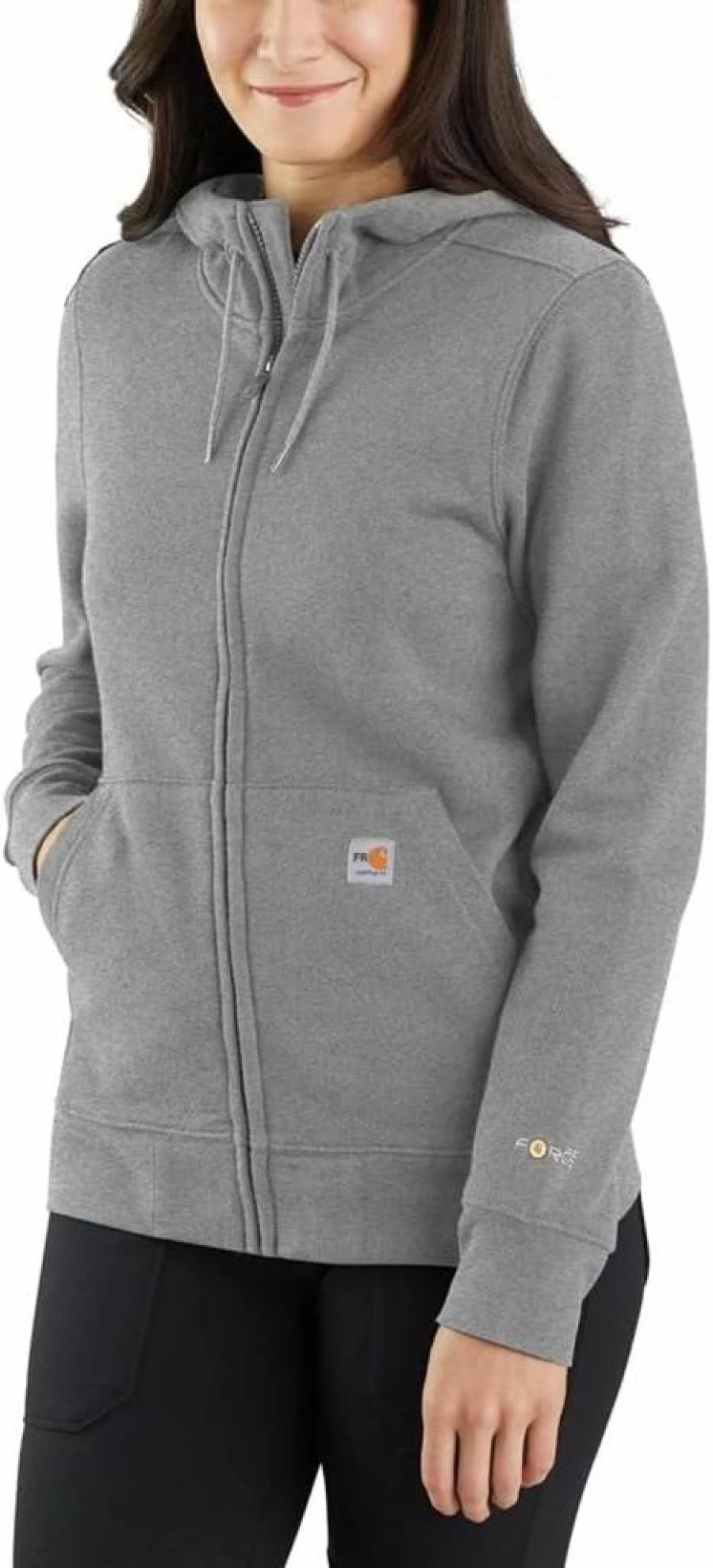 Carhartt Women's Flame Resistant Relaxed Fit Zip-Front Sweatshirt - Midweight Workwear for Safety & Comfort
