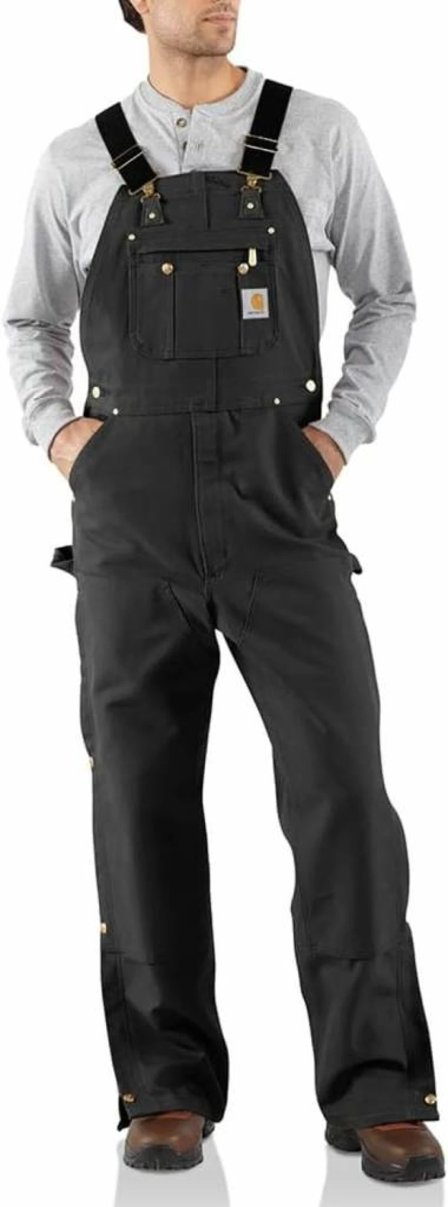 Carhartt Men's Durable Loose Fit Bib Overalls in Firm Duck Canvas Workwear