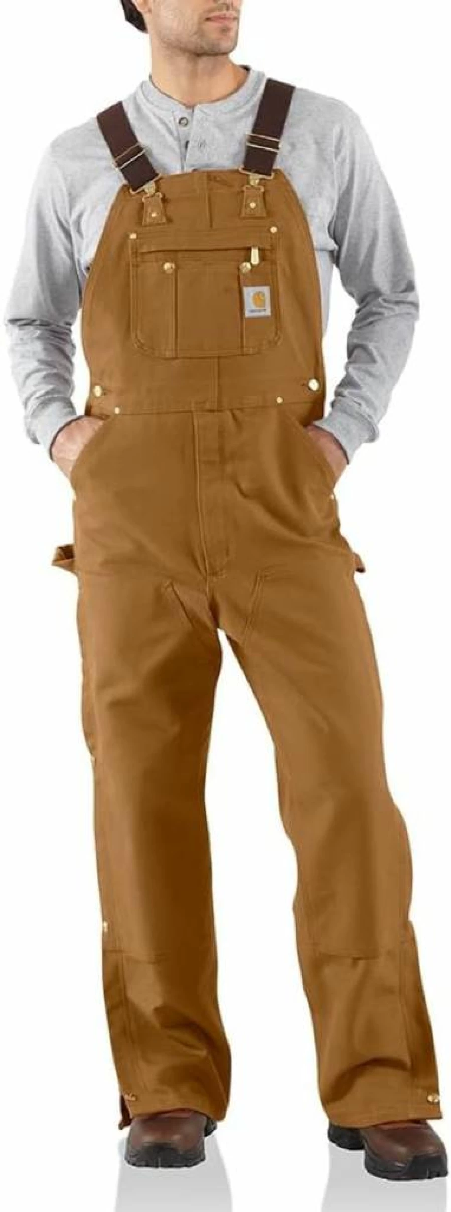 Carhartt Men's Durable Loose Fit Bib Overalls in Firm Duck Canvas Workwear