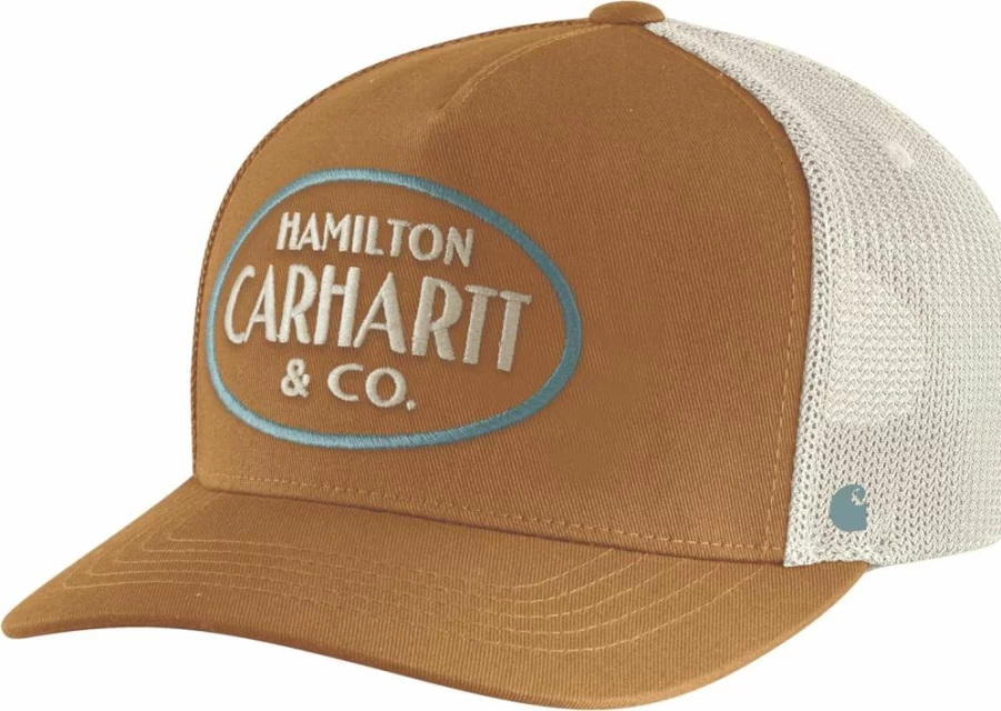 Carhartt Men's Hamilton Twill Cap with Mesh Back and Embroidered Logo