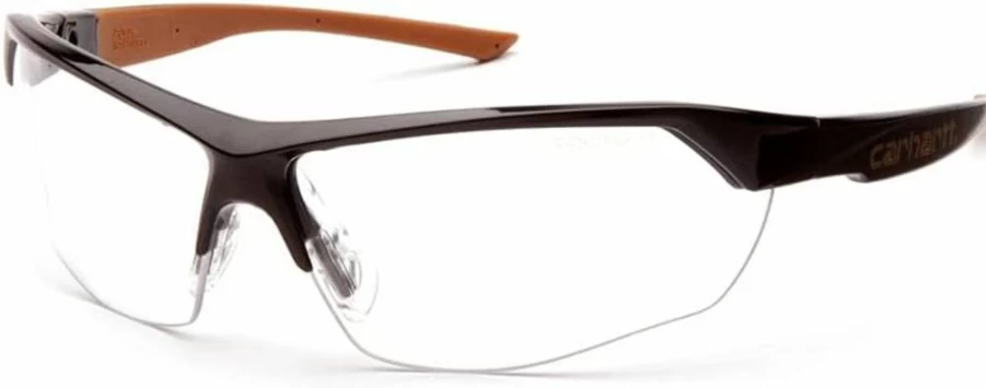 Carhartt CHB1110DT Braswell Safety Glasses - Anti-Fog, Black Frame, Clear Lens, Eye Protection for Work & Safety