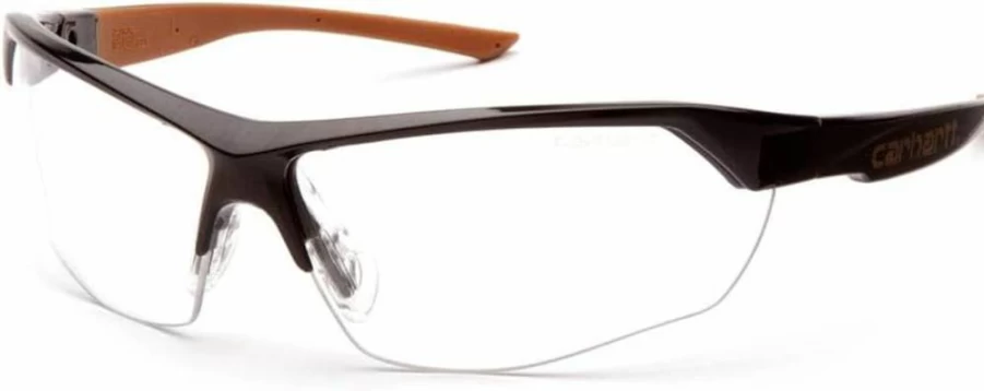 Carhartt CHB1110DT Braswell Safety Glasses - Anti-Fog, Black Frame, Clear Lens, Eye Protection for Work & Safety