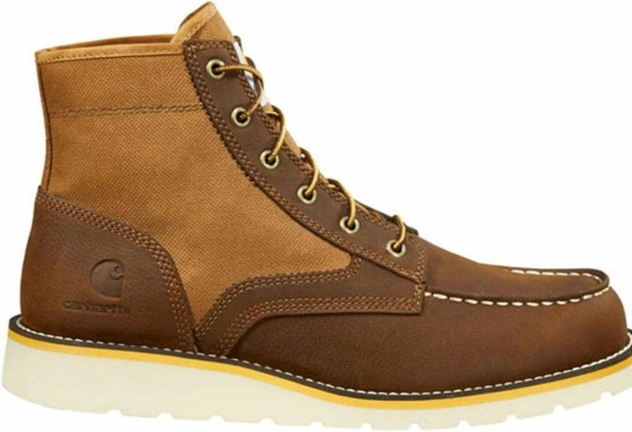 Carhartt Men's Fw6035 Moc Toe Wedge Work Boot - Durable Leather Construction for Safety and Comfort