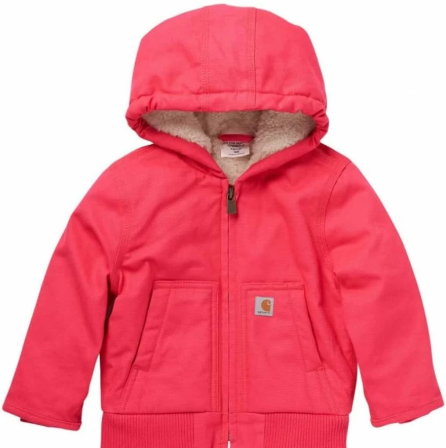 Carhartt Girls' CP9566 Insulated Canvas Hooded Jacket - Durable Winter Active Coat for Kids