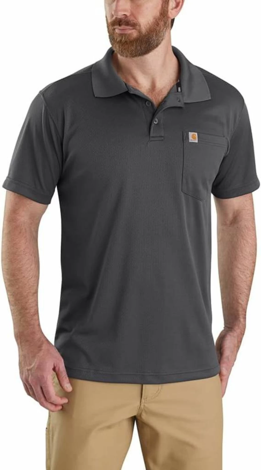 Carhartt Men's Relaxed Fit Lightweight Short-Sleeve Pocket Polo Shirt for Work & Casual Wear