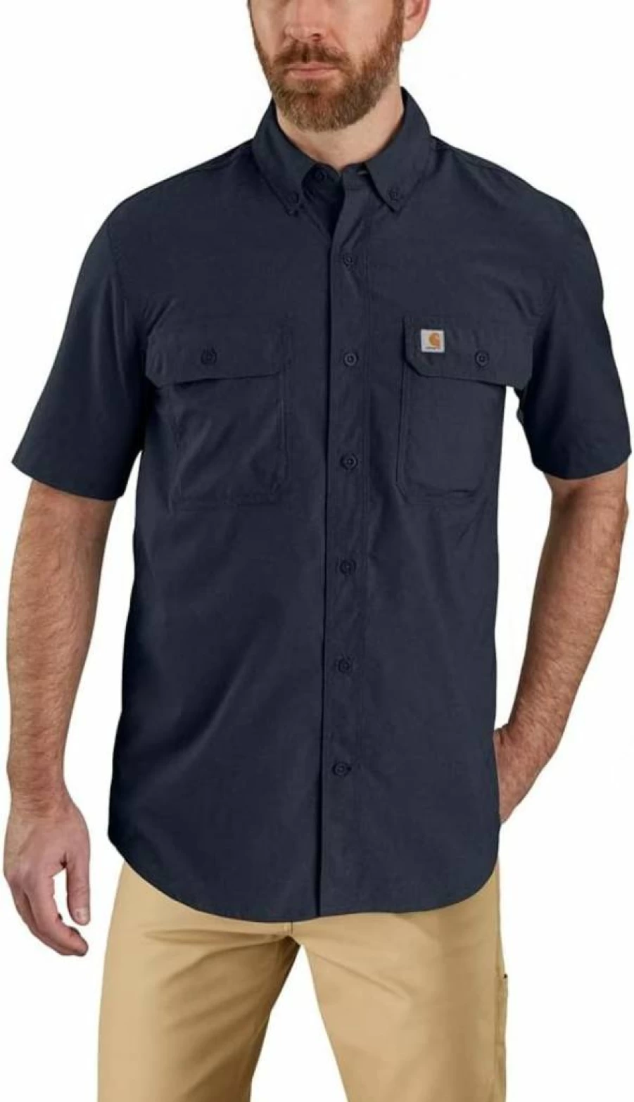 Carhartt Men's Force Relaxed Fit Lightweight Short-Sleeve Work Shirt - Durable Casual Summer Top