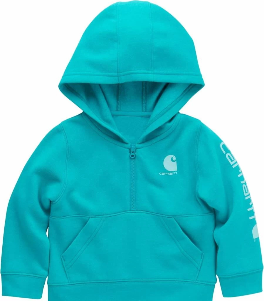 Carhartt Girls' Long-Sleeve Quilted Half-Zip Jersey Sweatshirt - Ca7106 Kids' Pullover