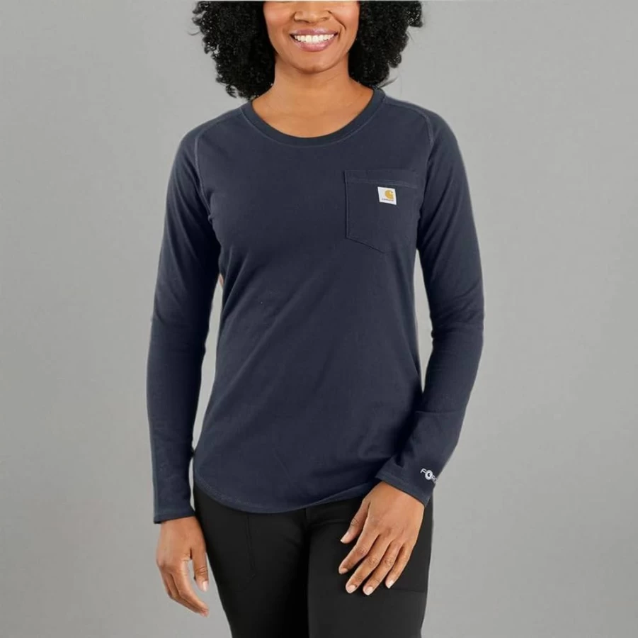Carhartt Women's Relaxed Fit Midweight Long-Sleeve Pocket T-Shirt - Durable Workwear Top
