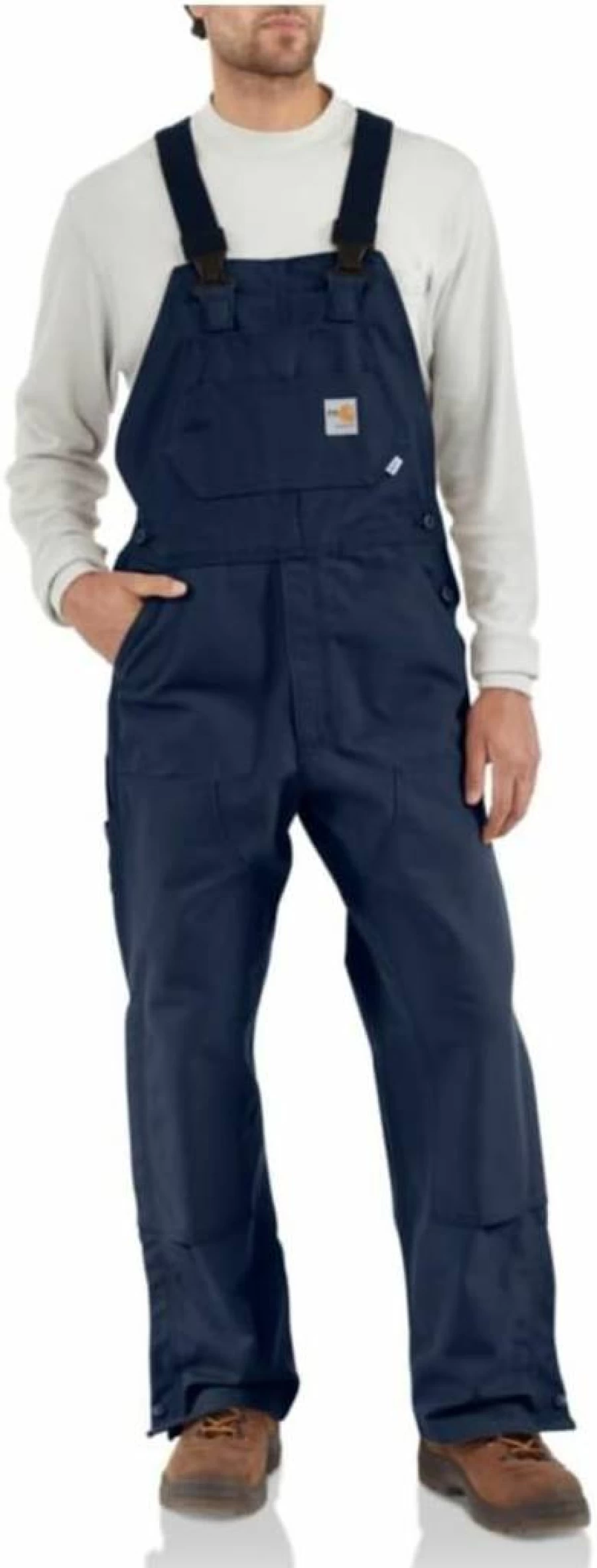 Carhartt Men's Flame-Resistant Duck Bib Overalls - Durable Unlined Workwear for Safety & Comfort