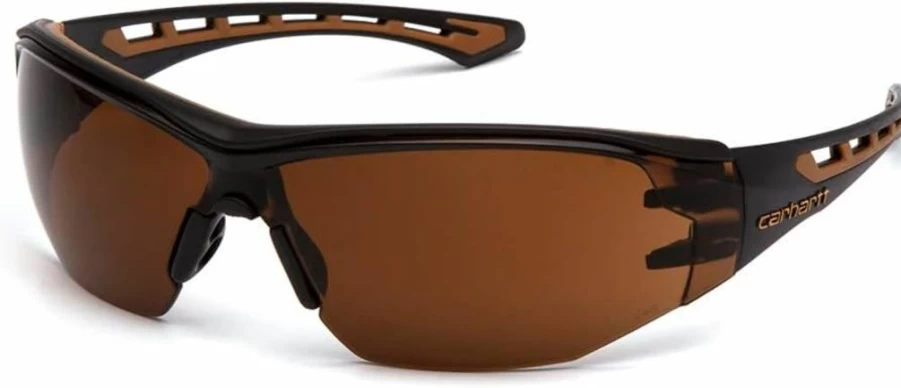 Carhartt CHB818ST Easley Safety Glasses with Anti-Fog Bronze Lens, Black/Tan Sandstone, One Size Fits All