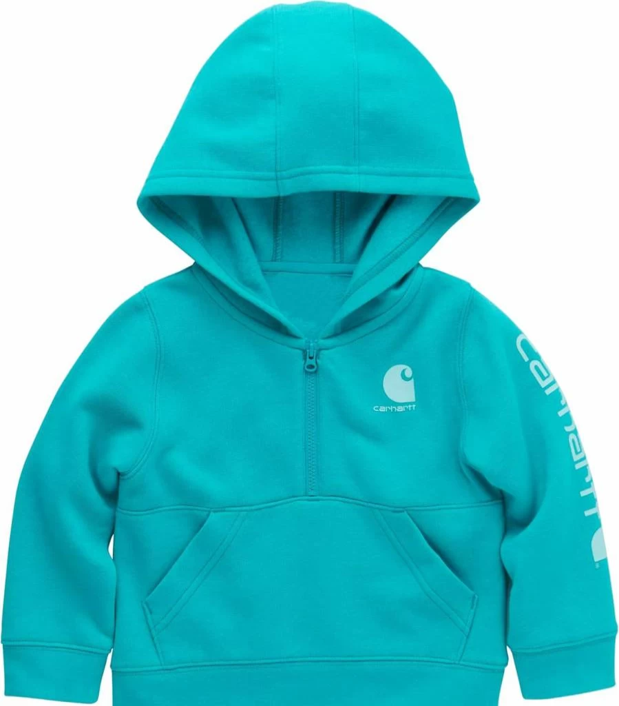 Carhartt Girls' Long-Sleeve Quilted Half-Zip Jersey Sweatshirt - Ca7106 Kids' Pullover