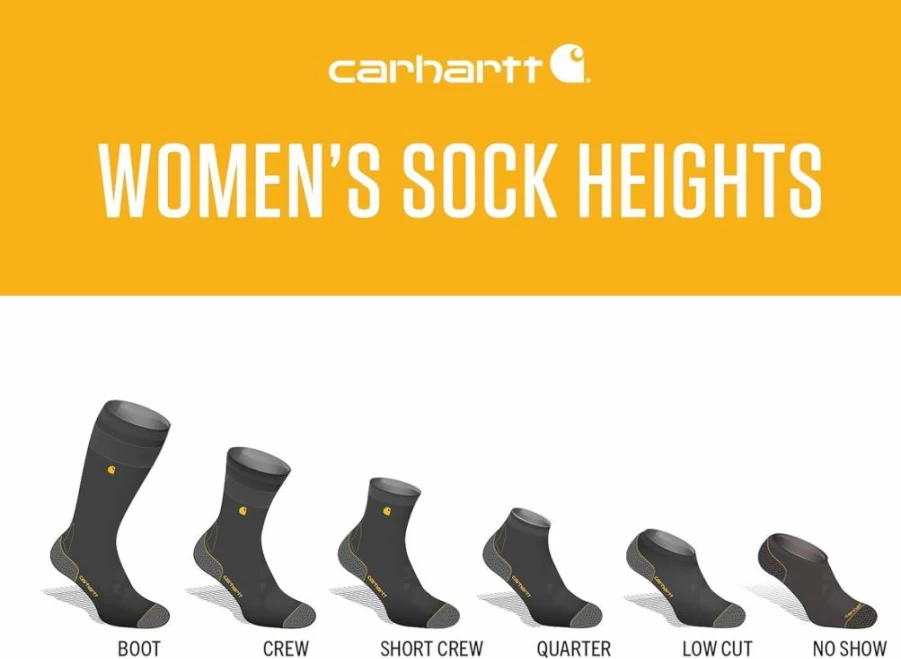 Carhartt Women's Force Grid Midweight Quarter Socks - Synthetic-Merino Wool Blend for Comfort & Durability