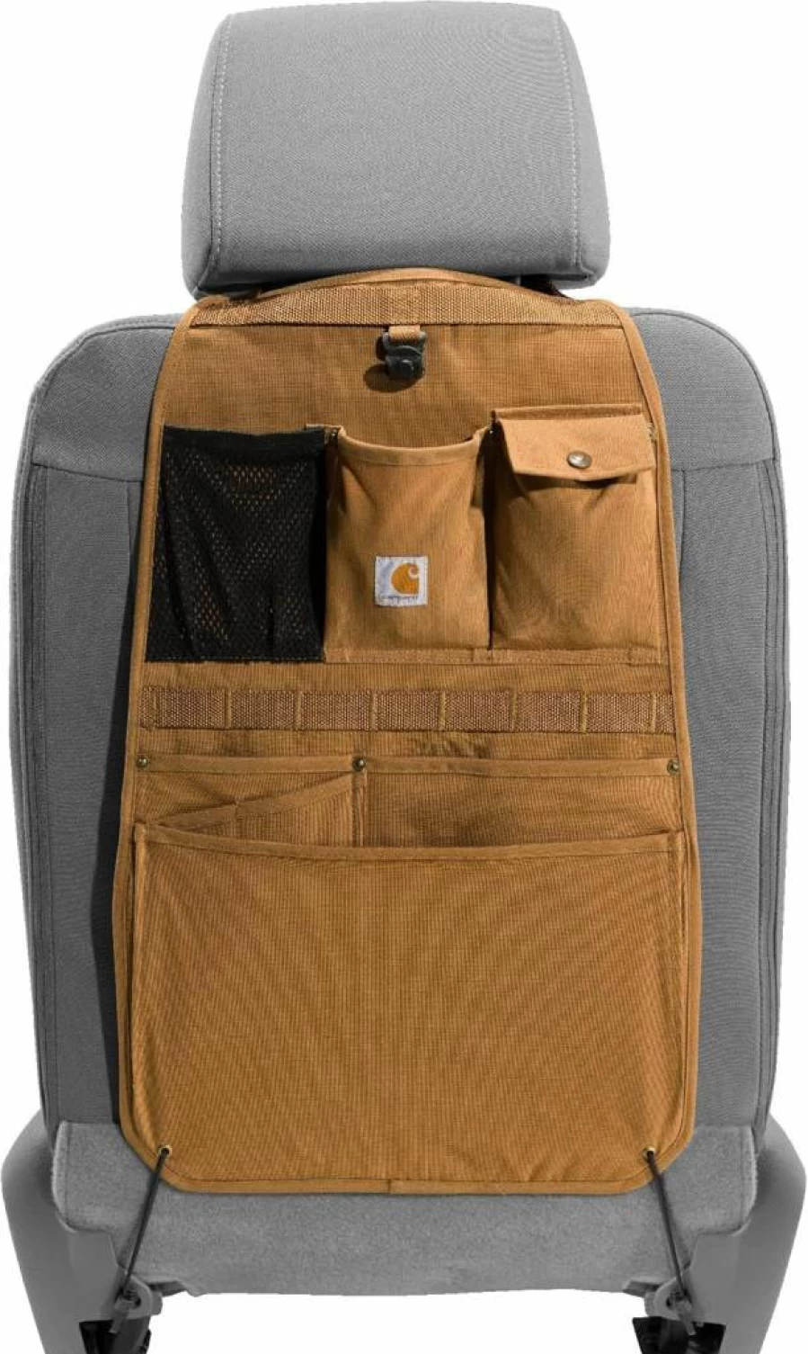 Carhartt Universal Seat Back Organizer - Durable Brown Storage for Car, Truck & SUV - One Size Fits All