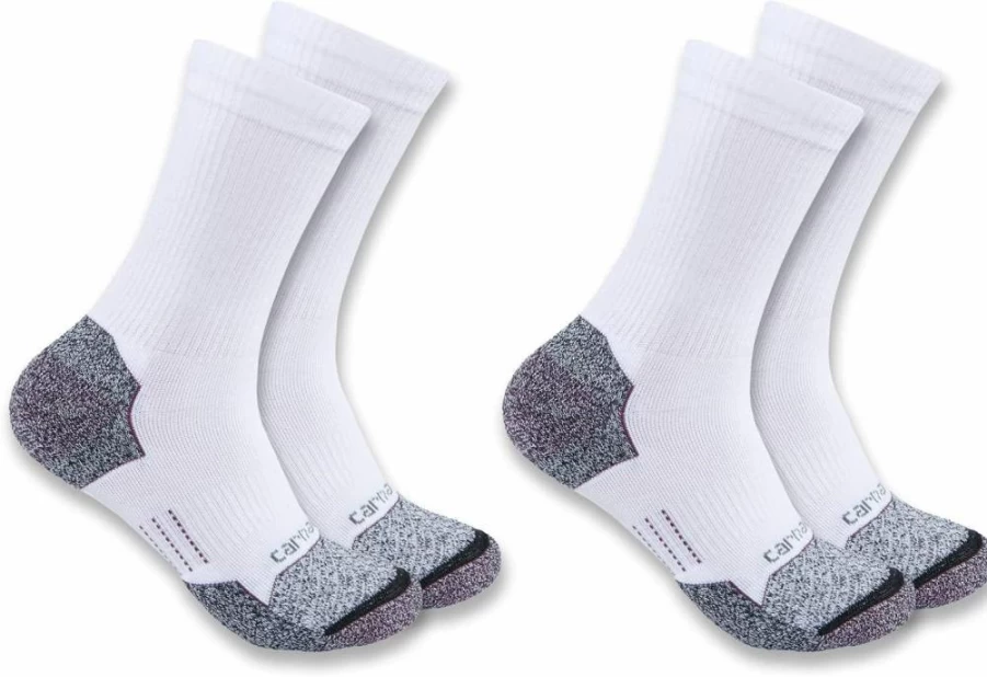 Carhartt Women's Force Lightweight Crew Socks 2-Pack - Durable Work Socks for Women