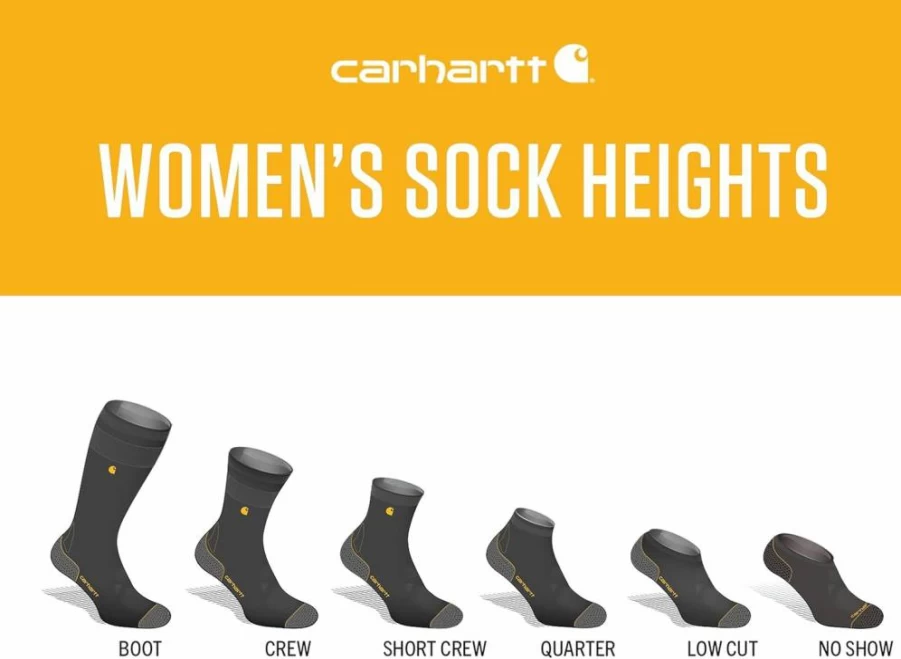 Carhartt Women's Force Lightweight Crew Socks 2-Pack - Durable Work Socks for Women