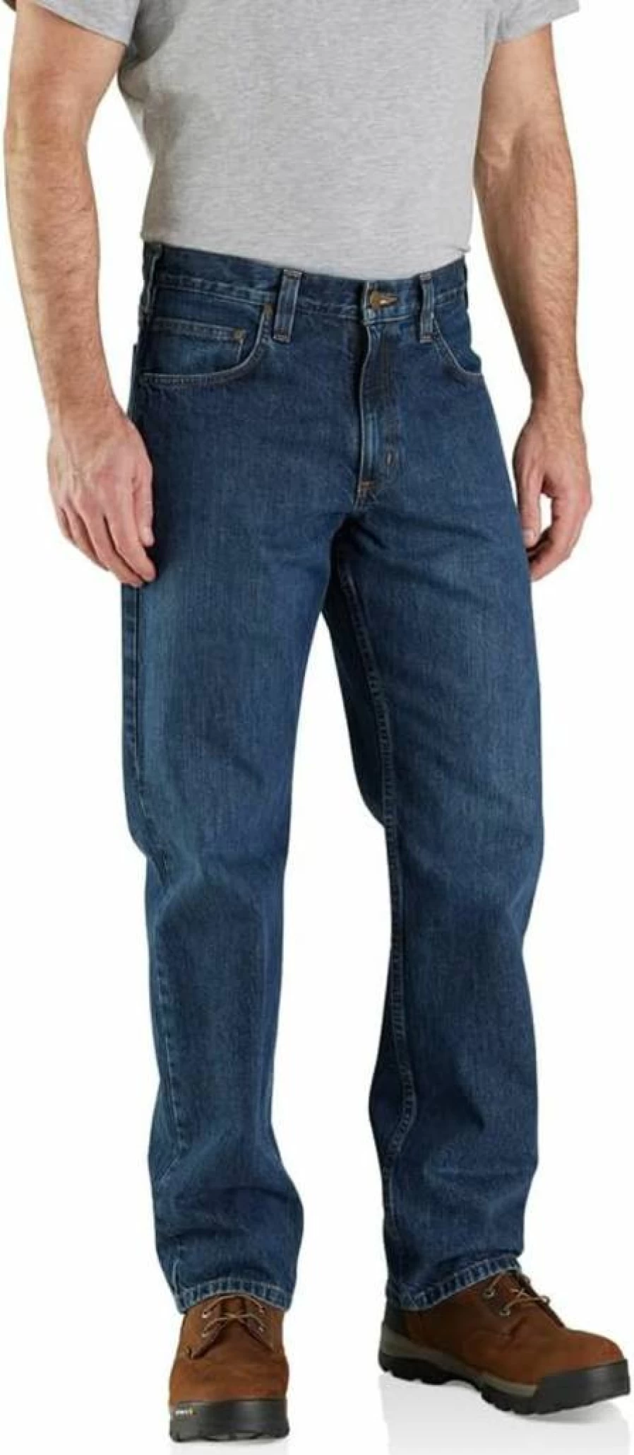 Carhartt Men's Relaxed Fit 5-Pocket Work Jeans Durable Denim Pants for Casual Wear