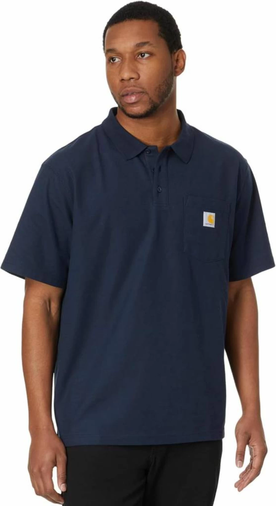 Carhartt Men's Loose Fit Short Sleeve Pocket Polo Shirt - Midweight Cotton Workwear Top