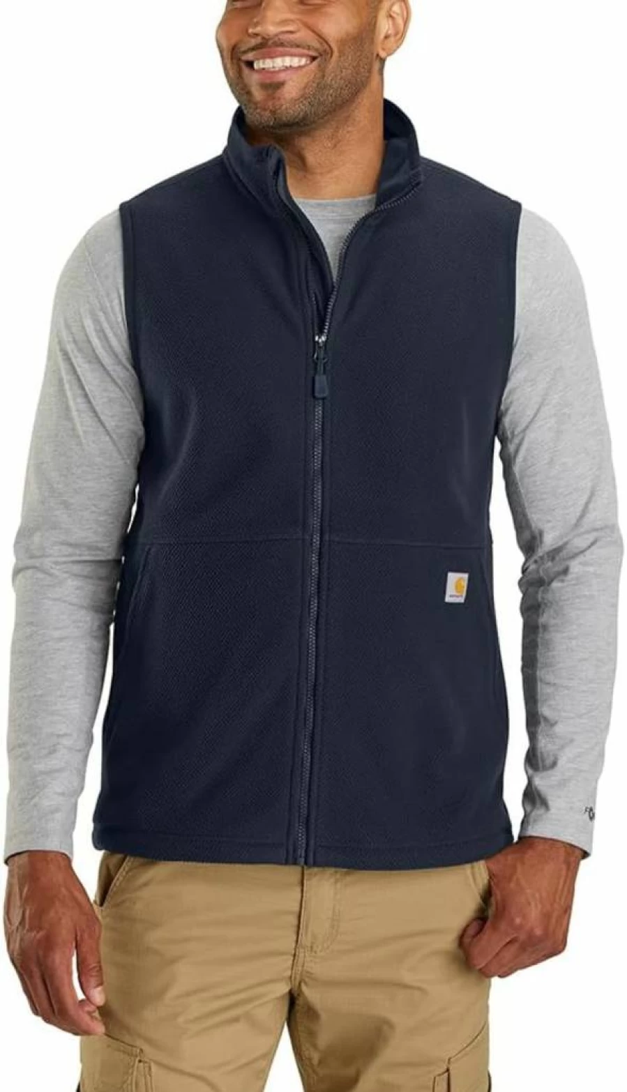 Carhartt Men's Relaxed Fit Full-Zip Fleece Vest 106418 - Durable Workwear for Men