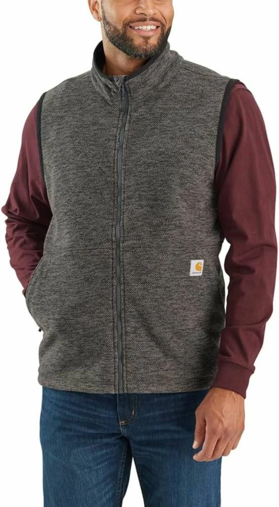 Carhartt Men's Relaxed Fit Full-Zip Fleece Vest 106418 - Durable Workwear for Men
