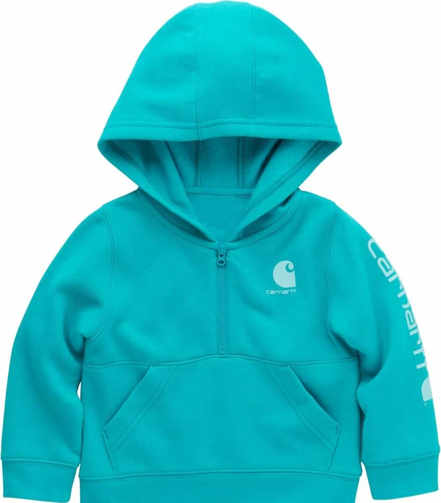 Carhartt Girls' Long-Sleeve Quilted Half-Zip Jersey Sweatshirt - Ca7106 Kids' Pullover