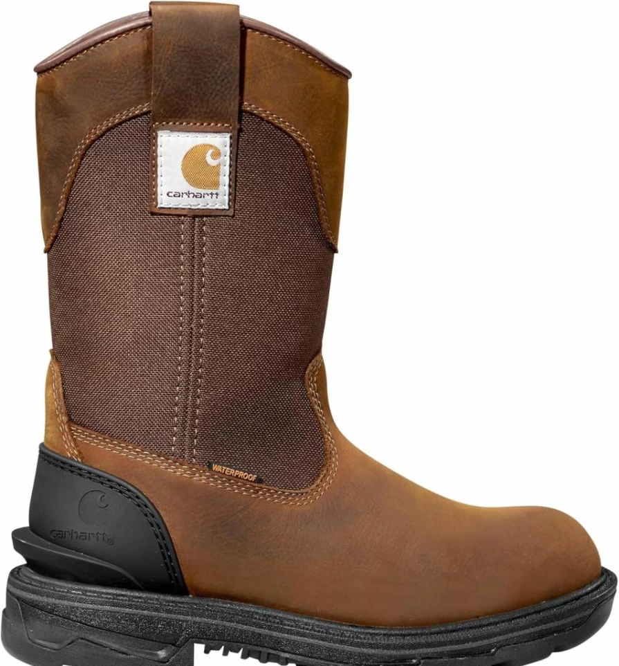 Carhartt Women's 11-Inch Waterproof Steel Toe Wellington Work Boots - Durable Alloy Safety Toe for Women