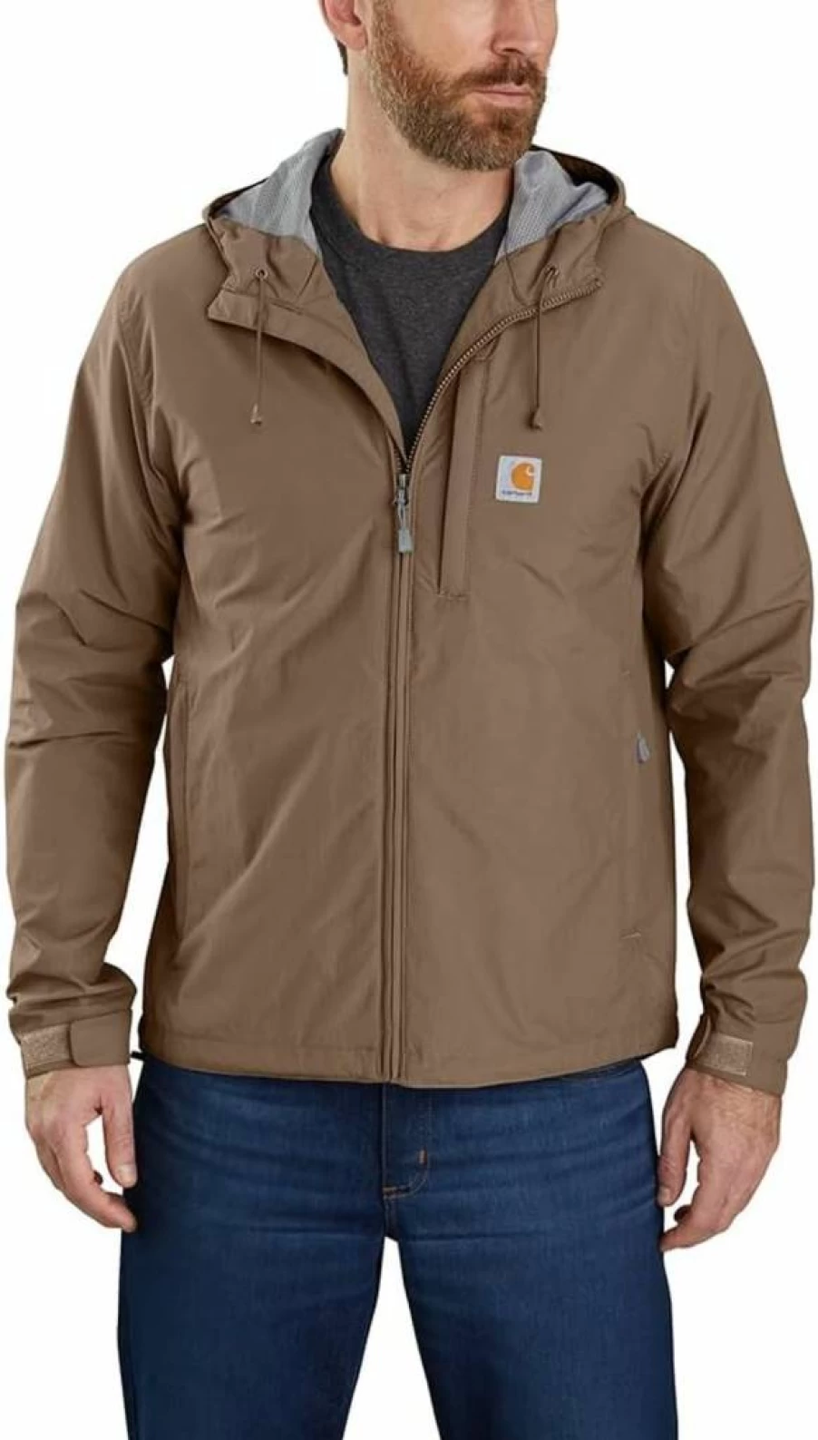 Carhartt Men's Lightweight Rain Defender Jacket - Relaxed Fit Water-Resistant Outdoor Work Coat