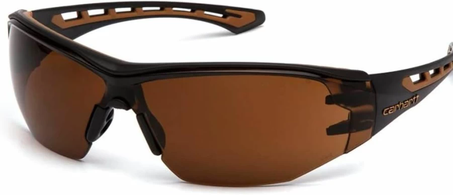 Carhartt CHB820ST Easley Gray Safety Glasses with Anti-Fog Lens, One Size Fits All, Black/Tan Frame