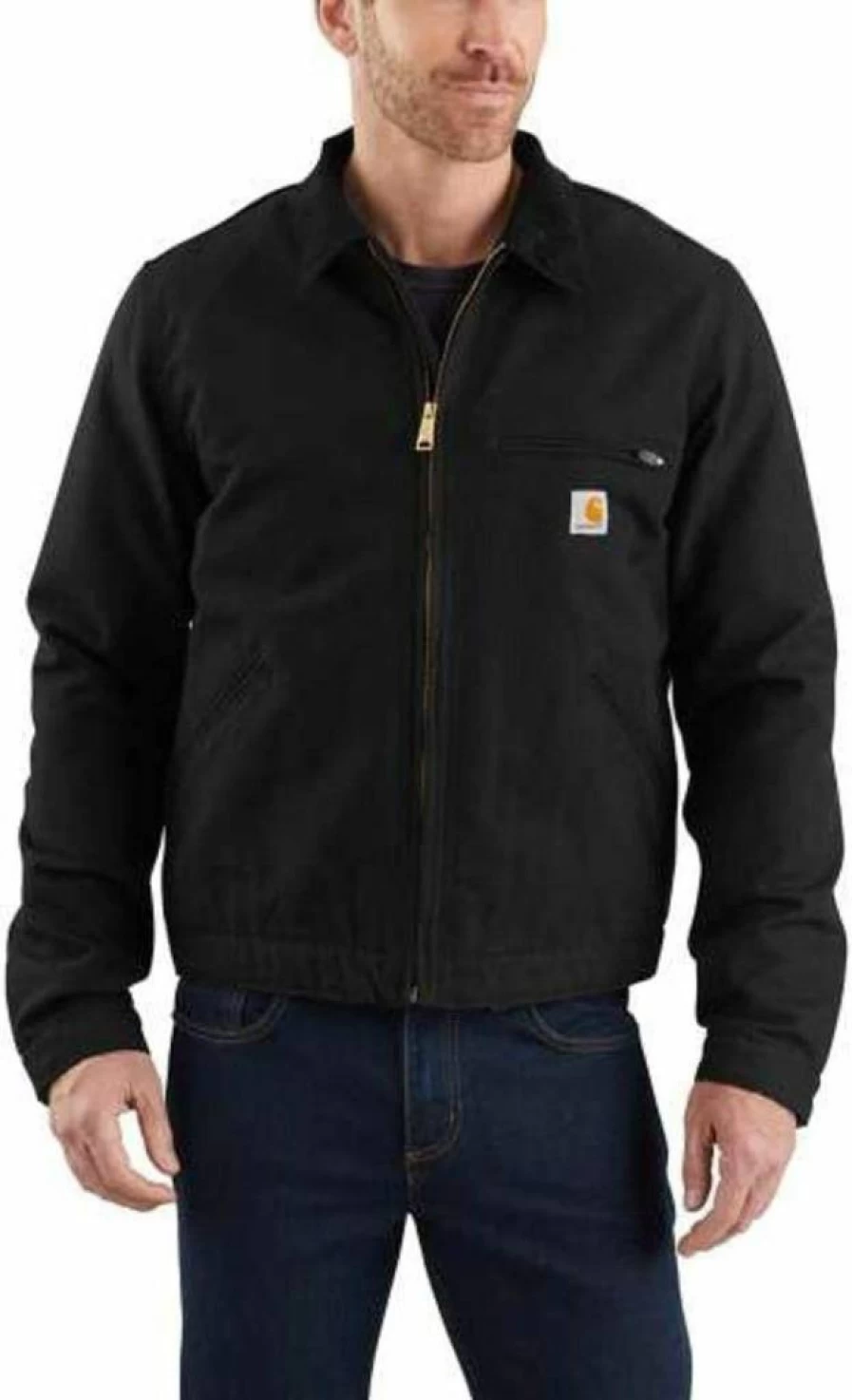 Carhartt Men's Relaxed Fit Duck Blanket-Lined Detroit Jacket - Heavyweight Workwear Coat for Durability and Warmth