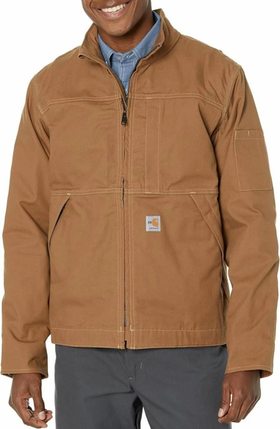 Carhartt Men's Flame Resistant Quick Duck Lined Jacket - Relaxed Fit Full Swing for Comfort & Durability