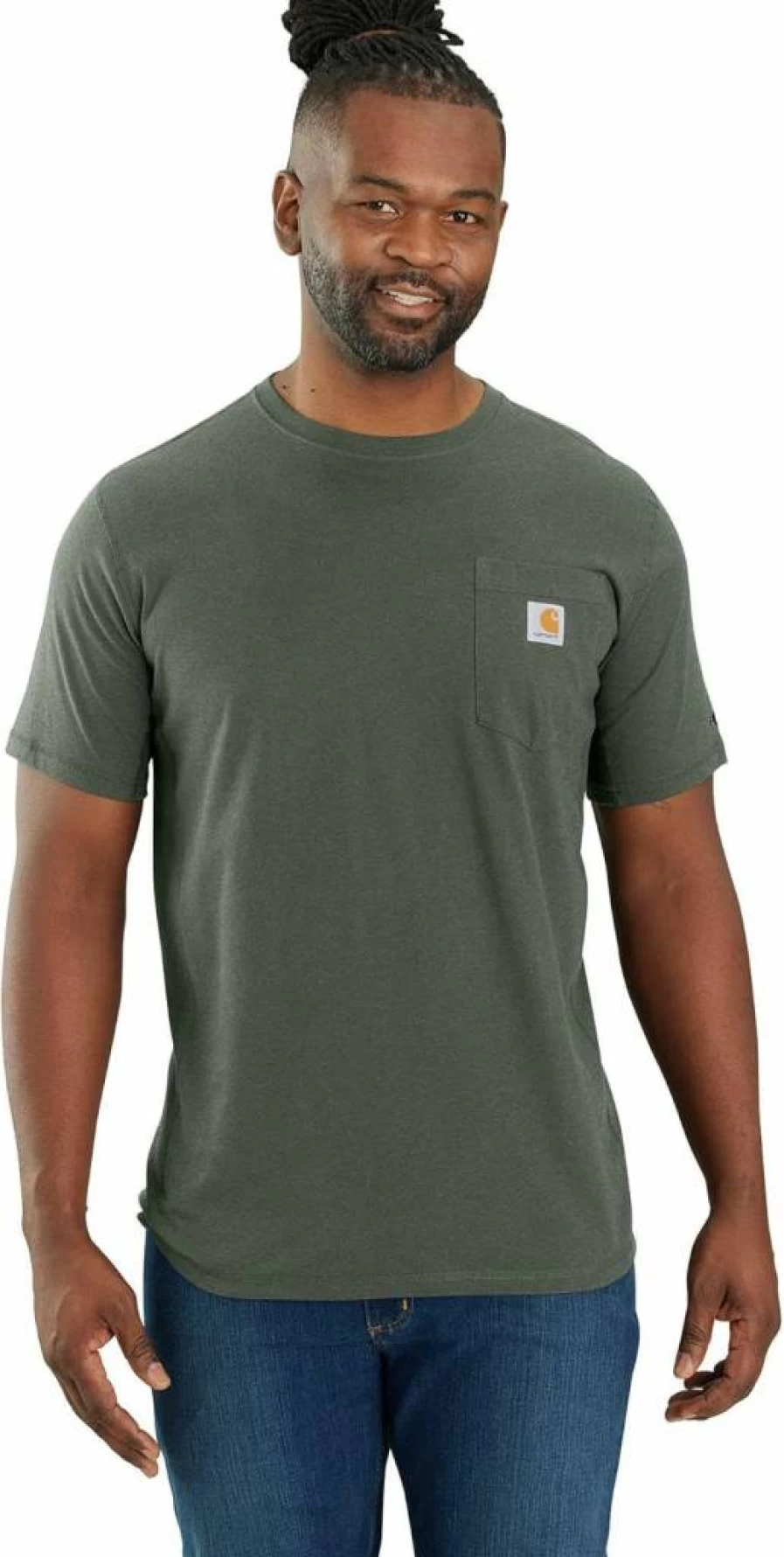 Carhartt Men's Relaxed Fit Midweight Short-Sleeve Pocket T-Shirt - Durable Workwear Tee with Chest Pocket