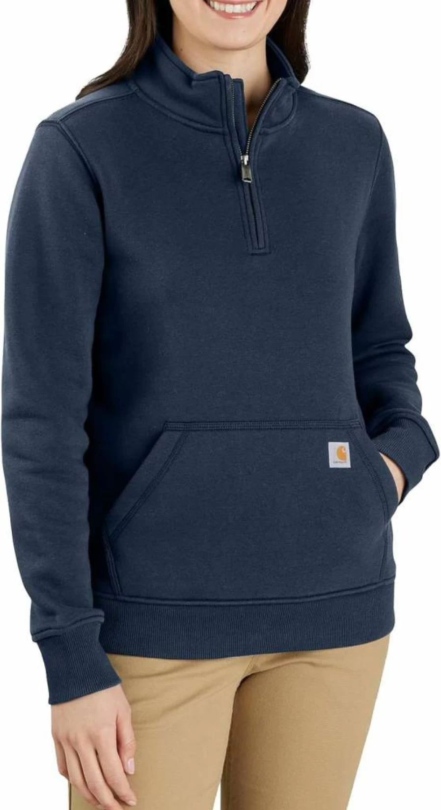 Carhartt Women's Relaxed Fit Midweight Quarter Zip Mock Neck Sweatshirt