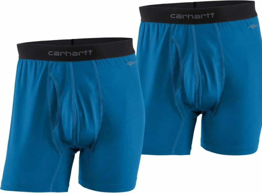 Carhartt Men's Force Stretch Jersey 5-Inch Boxer Briefs 2-Pack - Breathable Moisture-Wicking Underwear