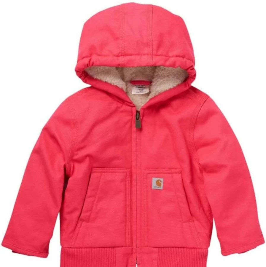 Carhartt Girls' CP9566 Insulated Canvas Hooded Jacket - Kids' Active Winter Coat