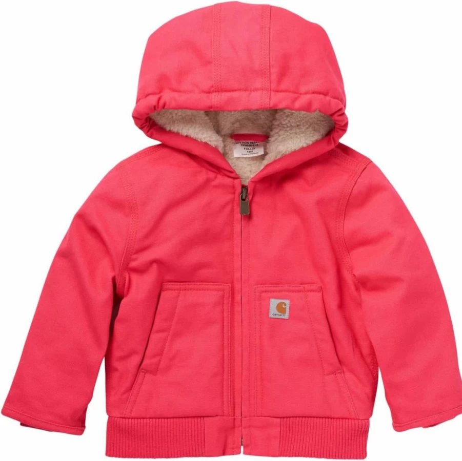 Carhartt Girls' CP9566 Insulated Canvas Hooded Jacket - Kids' Active Winter Coat