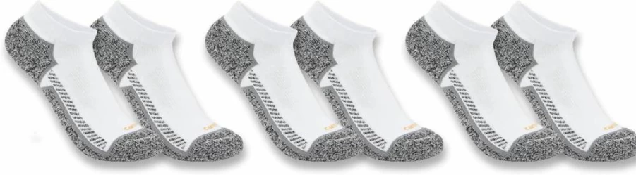 Carhartt Men's Force Lightweight Low-Cut Socks 3-Pack - Breathable Work Socks for Daily Comfort