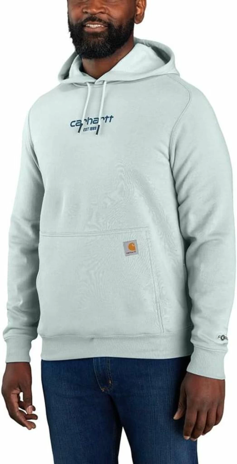 Carhartt Men's Relaxed Fit Lightweight Graphic Logo Sweatshirt - Casual Pullover Hoodie