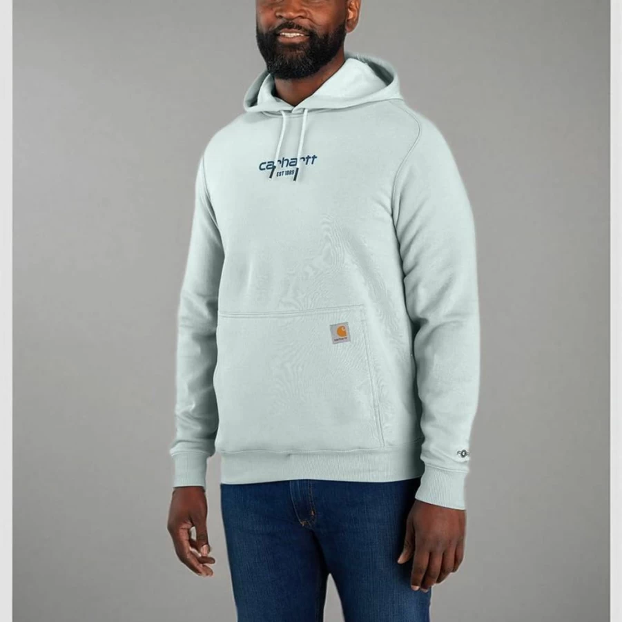 Carhartt Men's Relaxed Fit Lightweight Graphic Logo Sweatshirt - Casual Pullover Hoodie