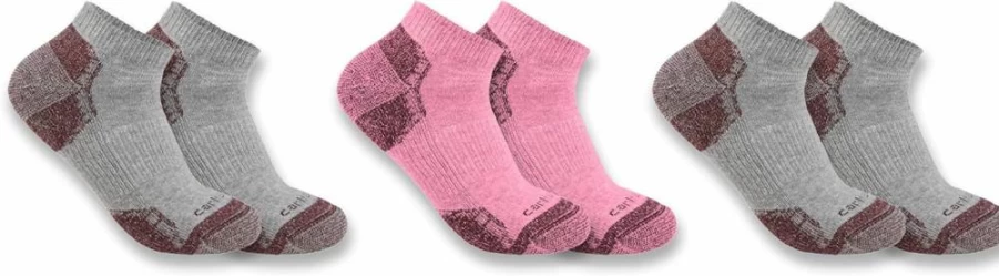 Carhartt Women's 3-Pack Midweight Cotton Blend Low Cut Socks