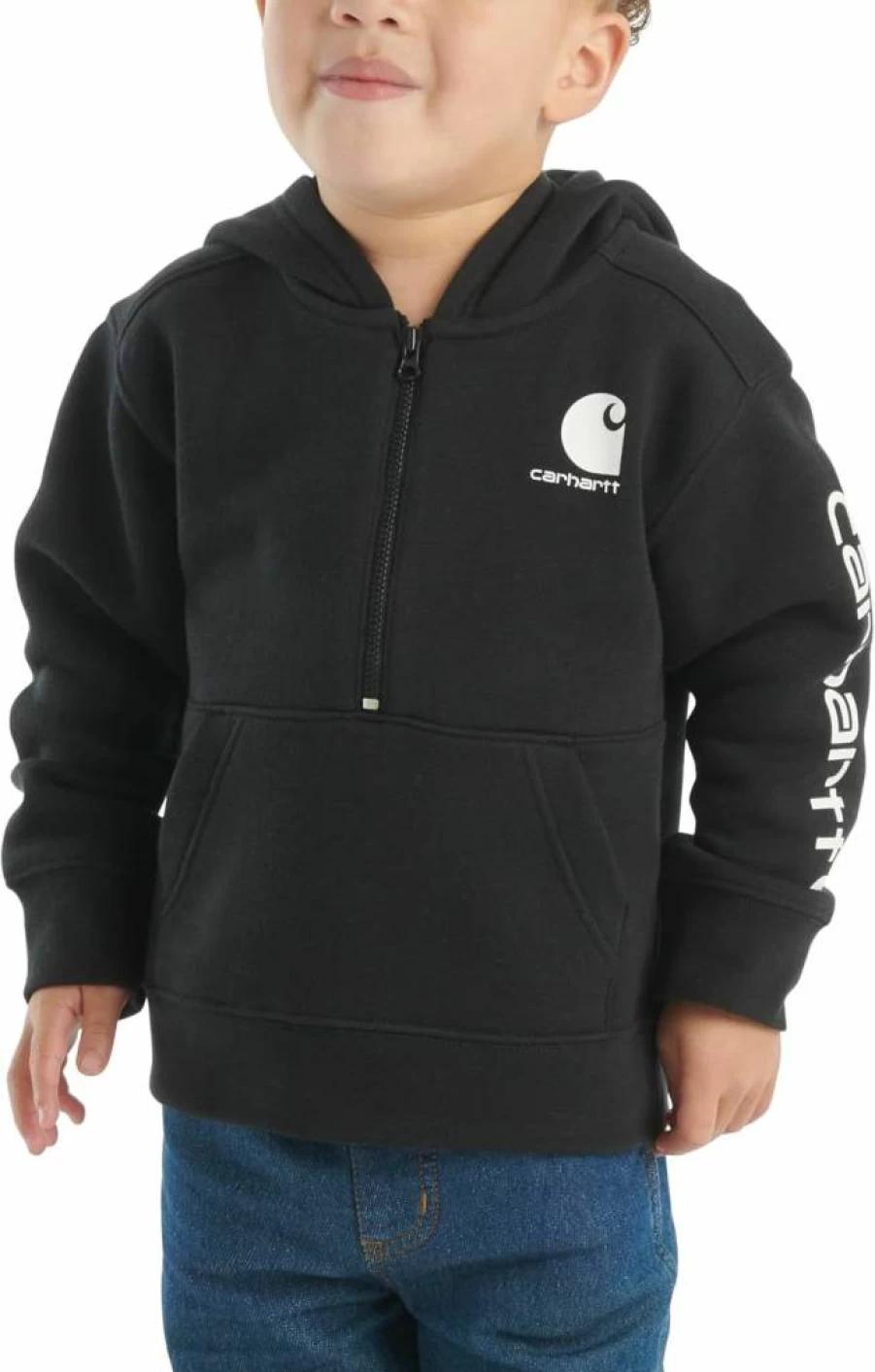 Carhartt Boys Long-Sleeve Quilted Half-Zip Sweatshirt - Ca6702 Jersey Pullover for Kids