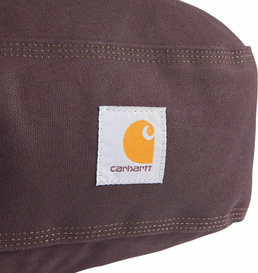 Carhartt Medium Duck Canvas Dog Bed with Sherpa Top - Water Resistant Durable Pet Bed in Deep Wine