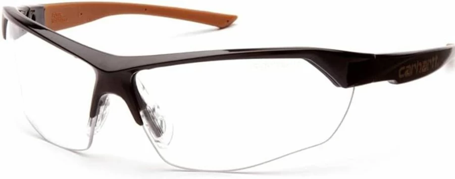 Carhartt CHB1110DT Braswell Safety Glasses - Anti-Fog, Black Frame, Clear Lens, Eye Protection for Work & Safety
