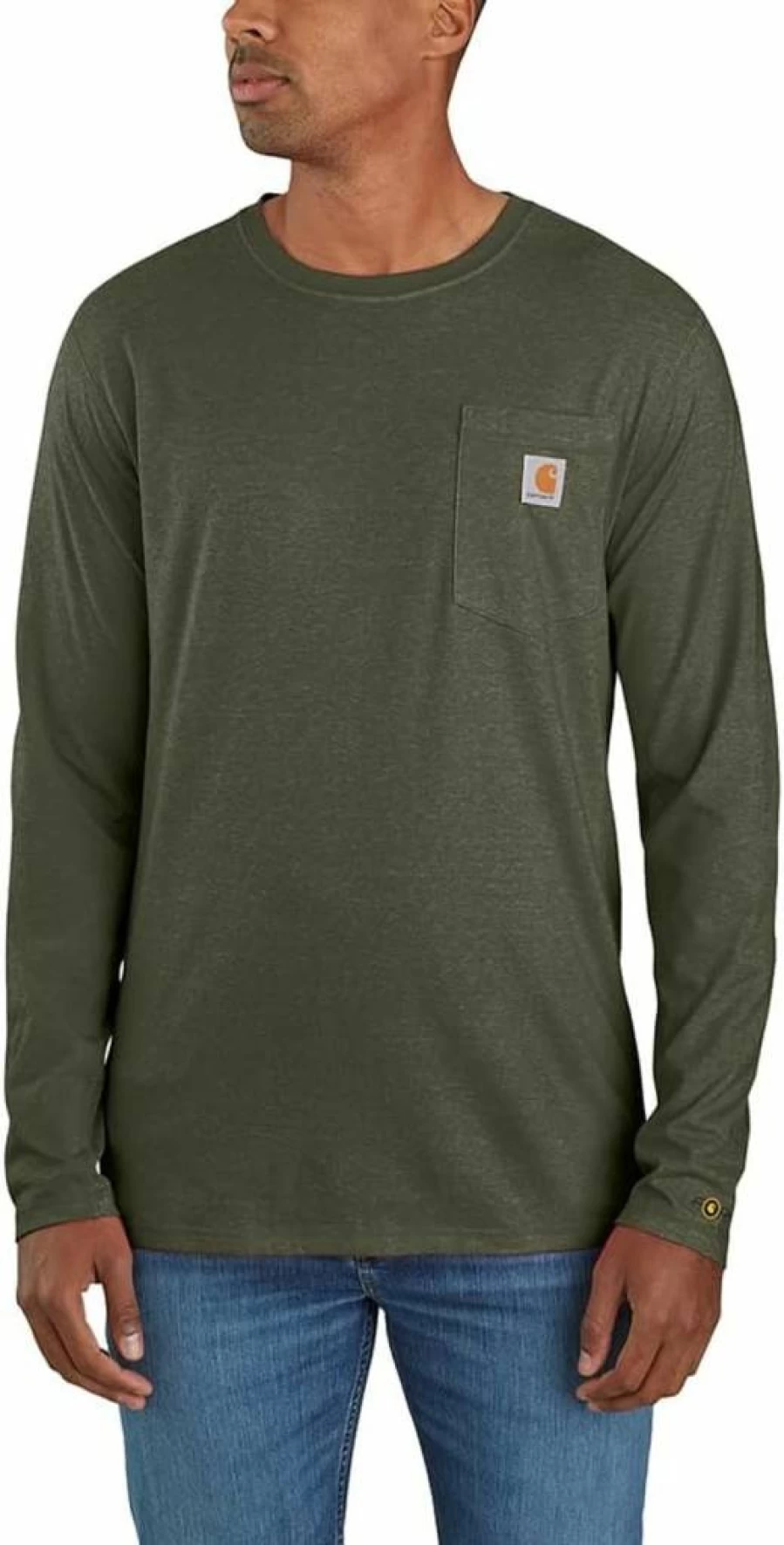 Carhartt Men's Relaxed Fit Midweight Long-Sleeve Pocket T-Shirt - Durable Workwear Top