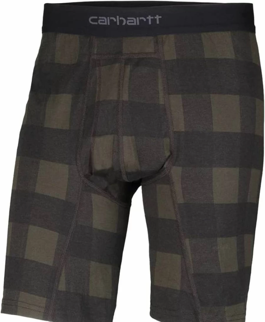 Carhartt Men's Mbb124 5-Inch Boxer Briefs 2-Pack - Soft Cotton Underwear for Comfort & Durability