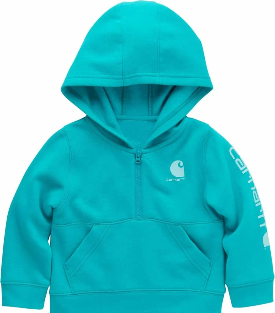 Carhartt Girls' Long-Sleeve Quilted Half-Zip Jersey Sweatshirt - Ca7106 Kids' Pullover