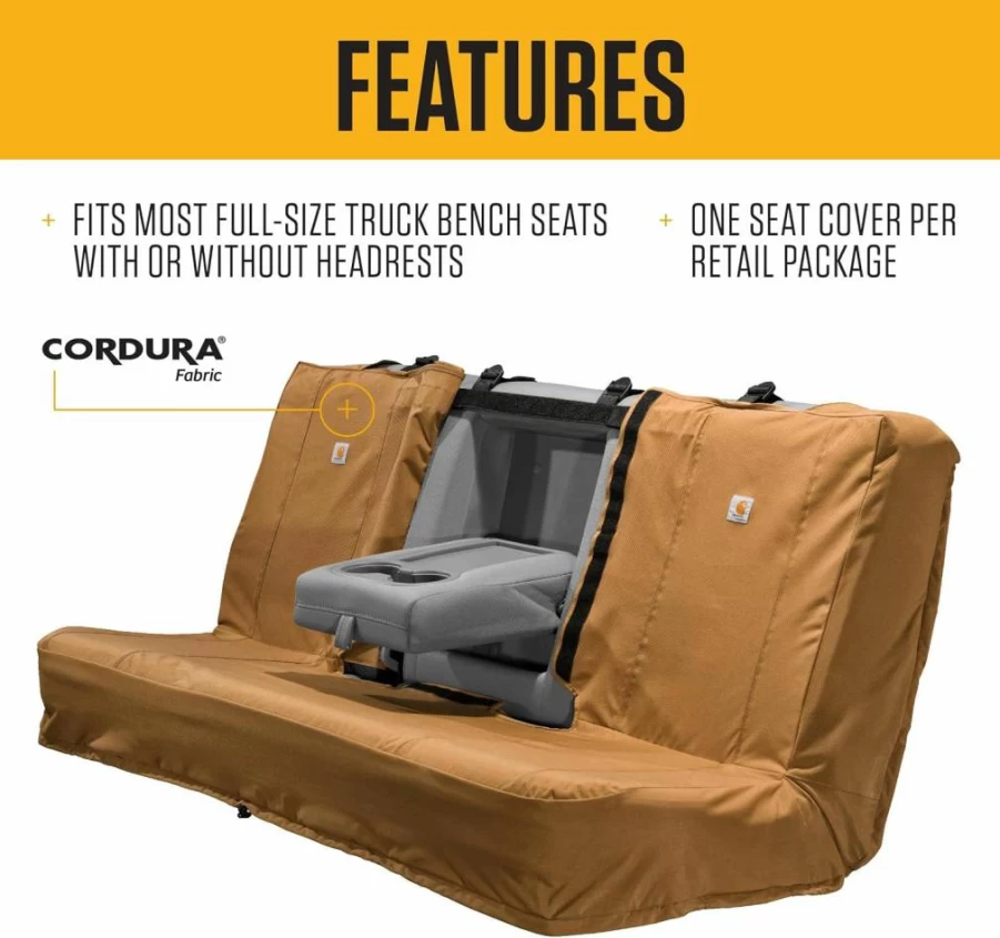 Carhartt Universal Bench Seat Cover - Durable One Size Fits All - Gravel Resistant Truck & SUV Accessory
