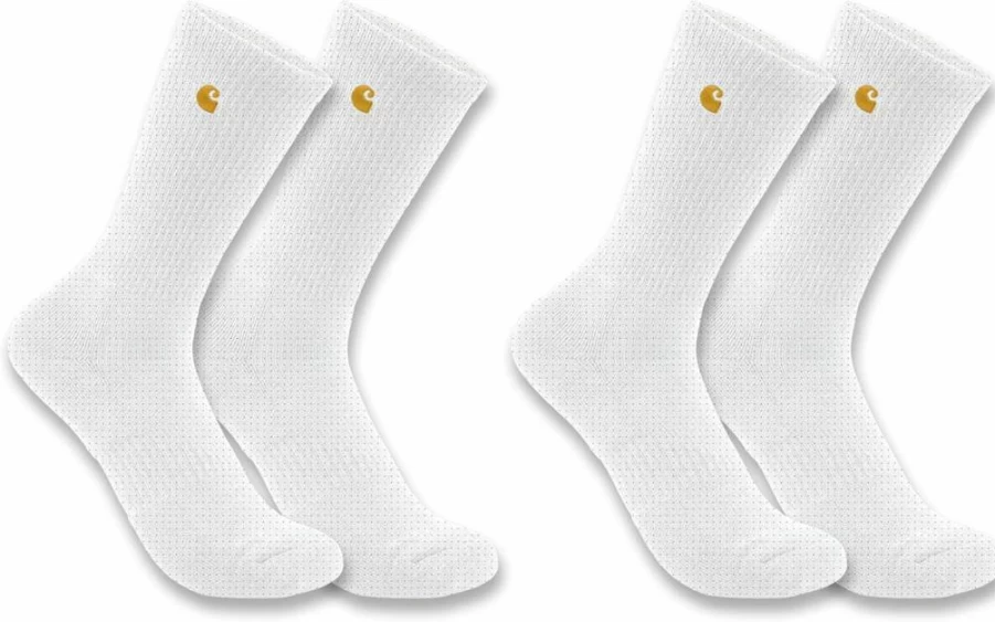 Carhartt Men's Force Midweight Crew Socks 2-Pack - Durable Work Socks for Men
