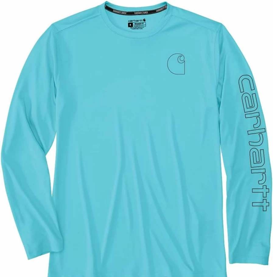 Carhartt Men's Lightweight Long-Sleeve Sun Defender Graphic T-Shirt with Logo