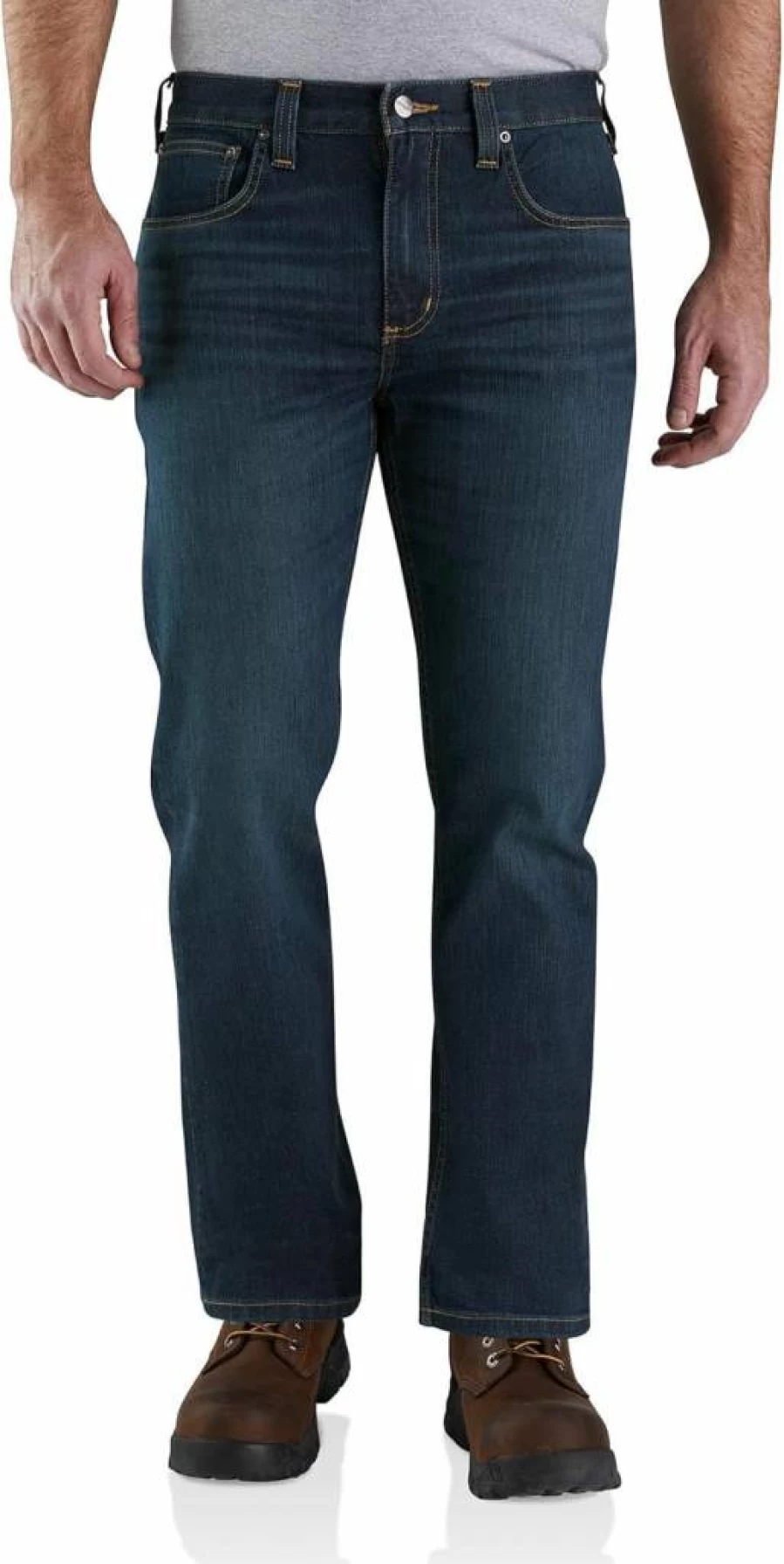 Carhartt Men's Rugged Flex Relaxed Fit 5-Pocket Work Jeans - Durable Comfort Denim Pants