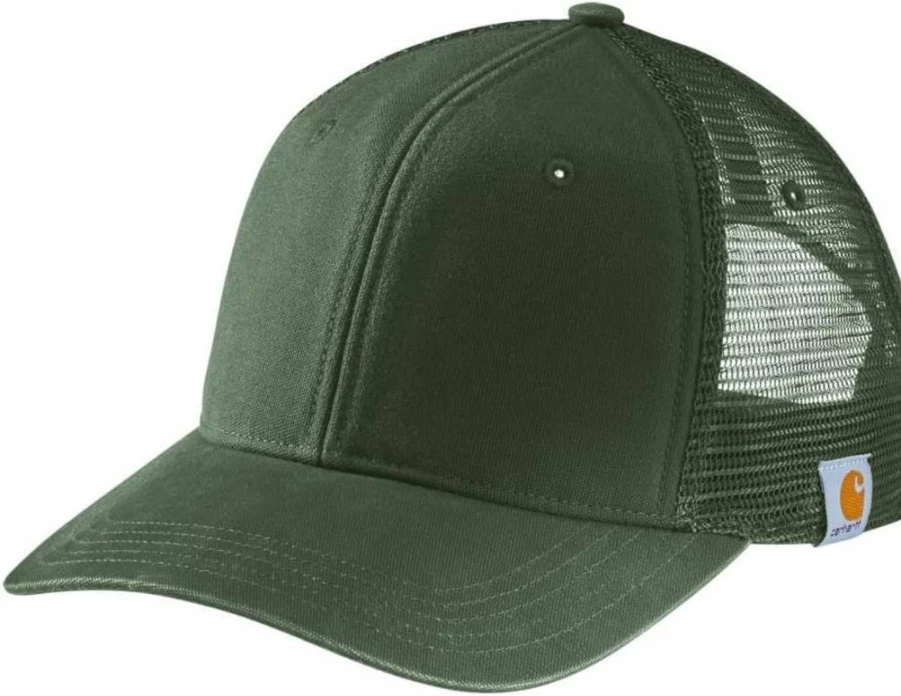 Carhartt Men's Canvas Mesh Back Baseball Cap - Durable Workwear Hat for Men